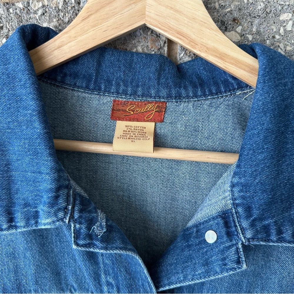 NWT Women’s Scully Fringe Cotton Blend Leopard Cheetah Western Denim Jacket XL - Picture 8 of 13